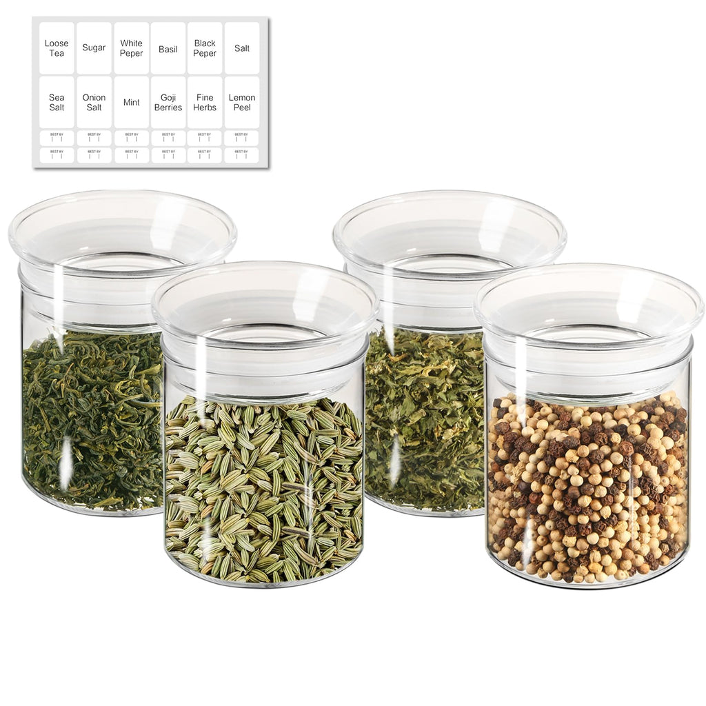 ZENS Glass Jars with Airtight Lid Set of 2, 37oz Kitchen Storage Jars