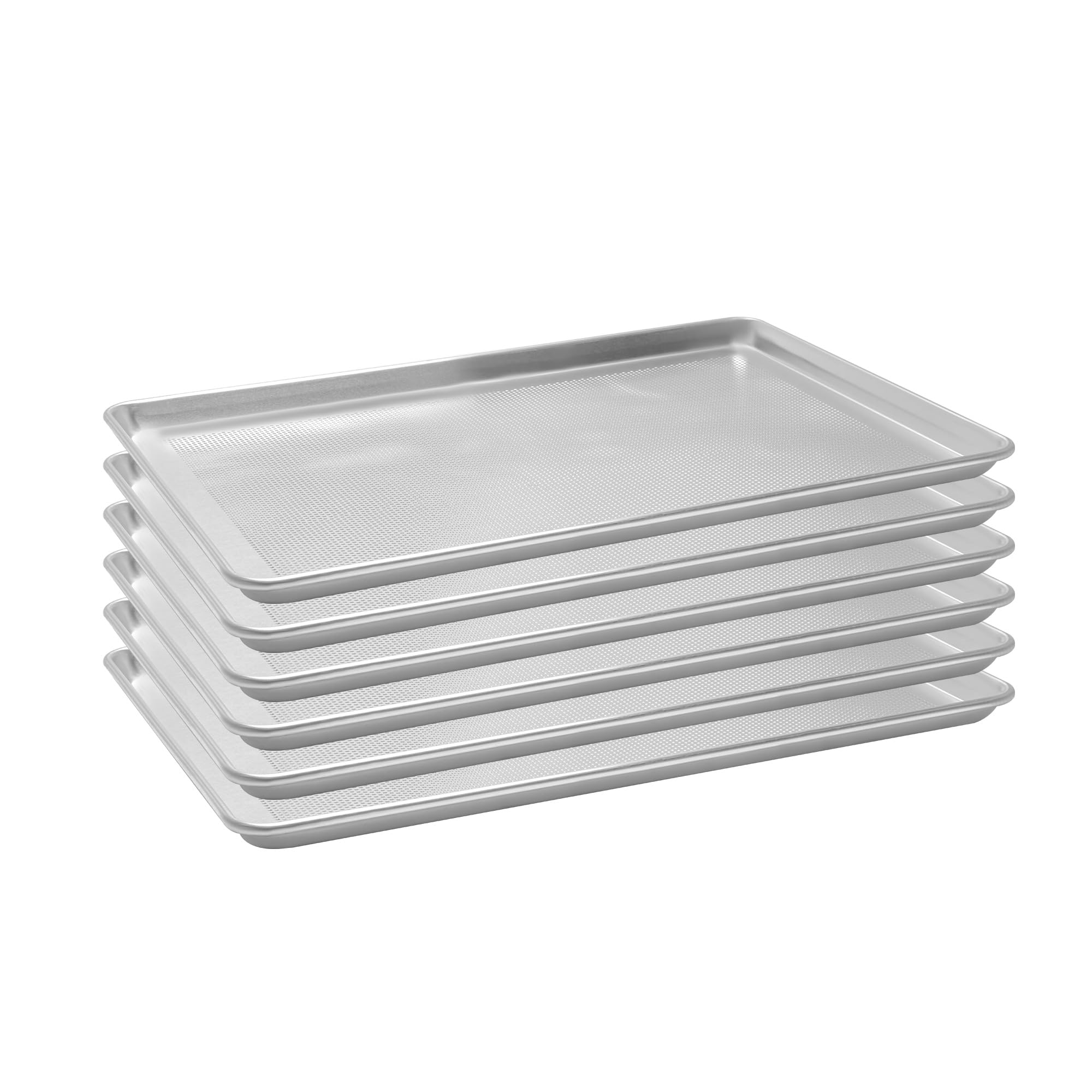 STEELUS 6 Pack Perforated Full Size Aluminum Baking Sheet Pans, 26"x18"
