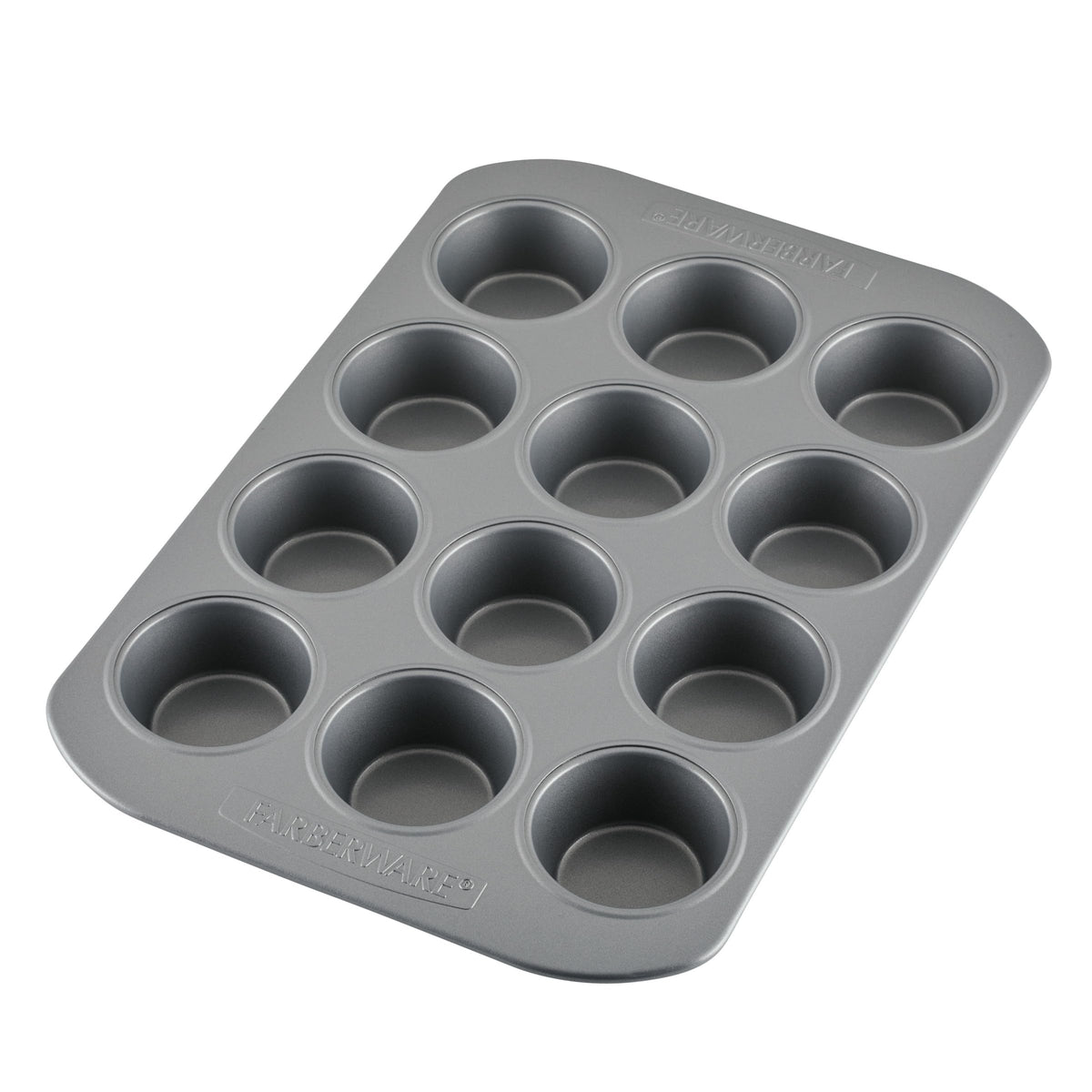 Farberware Bakeware Nonstick Muffin & Cupcake Pans, 12-Cup, Gray