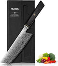Huusk Damascus Nakiri Knife 7 Inch, Japanese Chopping Chef Knives