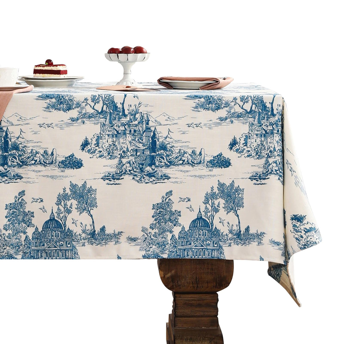 patdrea Vintage French Linen Tablecloth,Rectangular,87"x63"-Kulom A