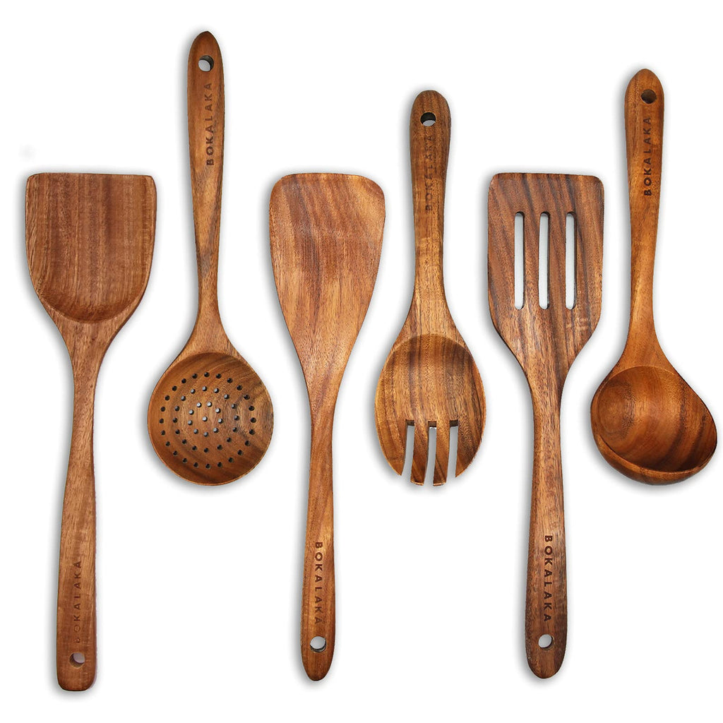 Wooden Spoons for Cooking,12 Pack Wooden Utensils for Cooking Wooden Cooking Utensils Wooden Kitchen Utensils Set Natural Teak Wooden Spatulas for Cooking