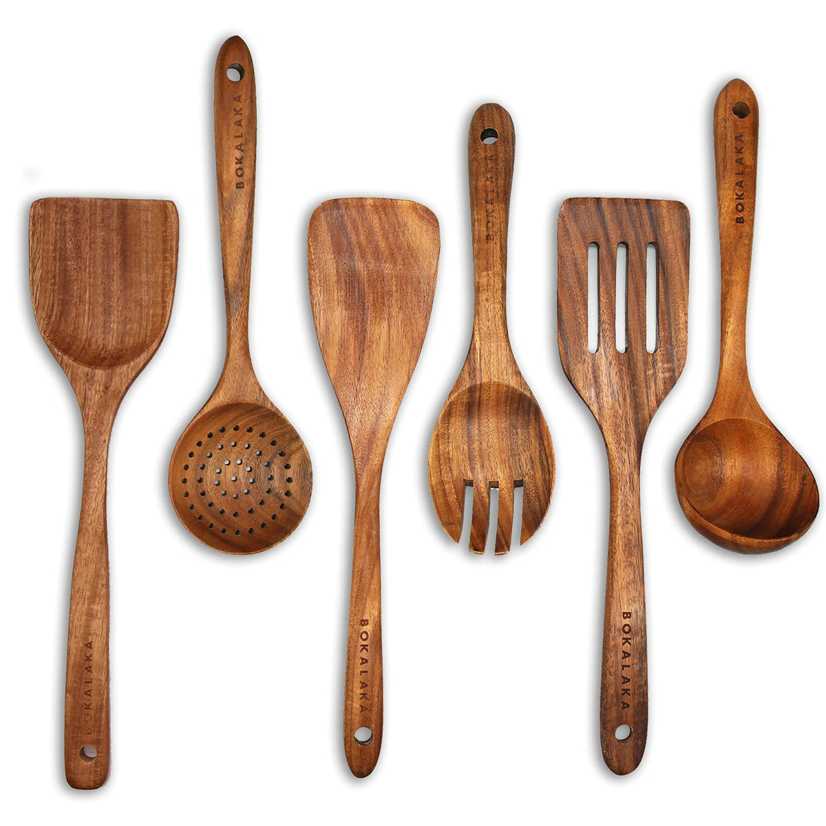 Wooden Spoons for Cooking,12 Pack Wooden Utensils for Cooking Wooden Cooking Utensils Wooden Kitchen Utensils Set Natural Teak Wooden Spatulas for Cooking