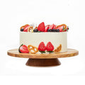 GOVOKOI 12" Acacia Wood Revolving Cake Stand, 2" High Turntable for Cake