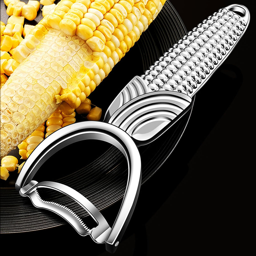 Maxjoy Corn Peeler & Cob Stripper, Stainless Blade for Corn on the Cob
