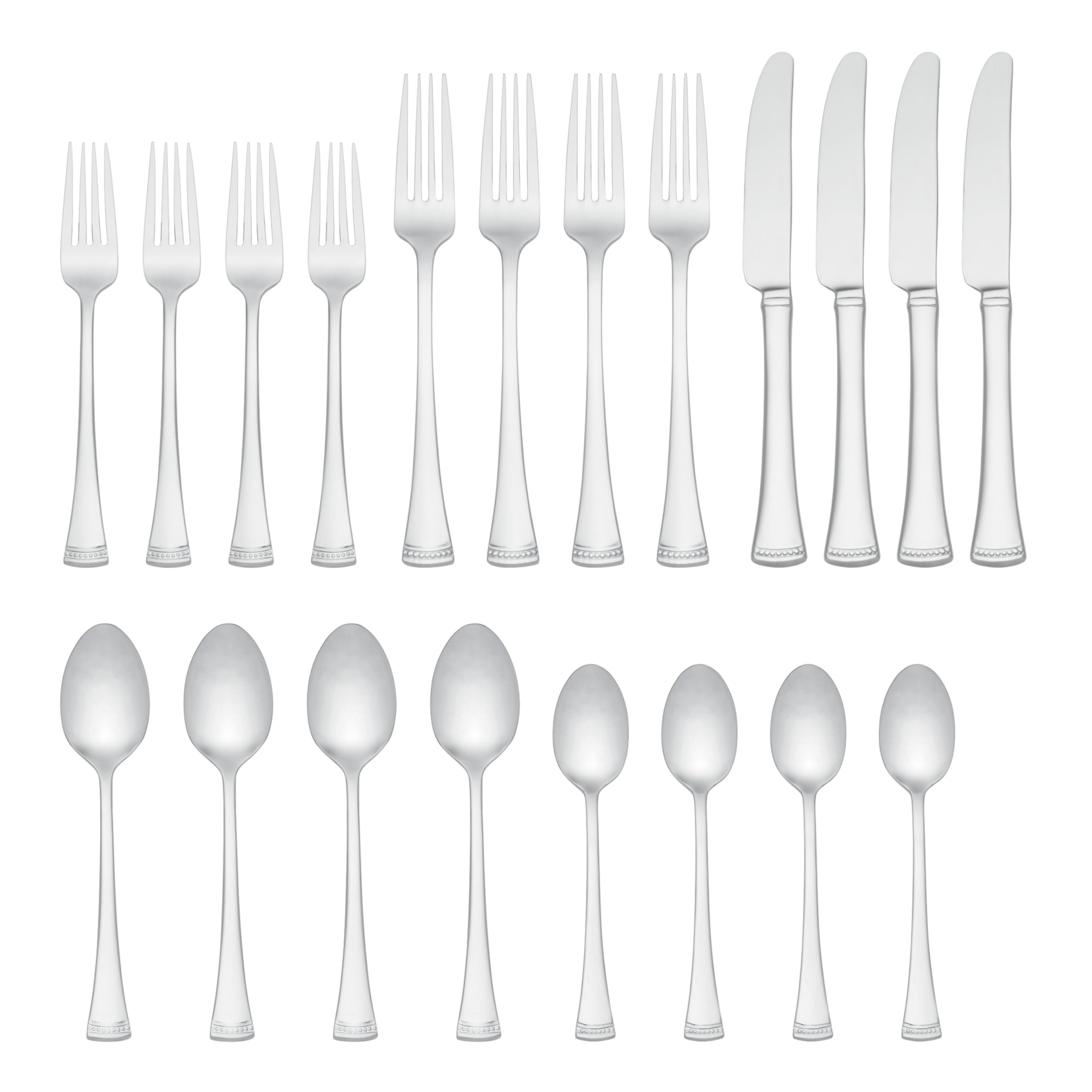 Lenox Silverware Set, Portola Mirror 20 Piece Flatware Set, Service For 4, 18/10 Stainless Steel, Dishwasher Safe, Flatware Cutlery Sets, Utensils, Knives Spoons and Forks, Home (Silver, 20 Pieces)
