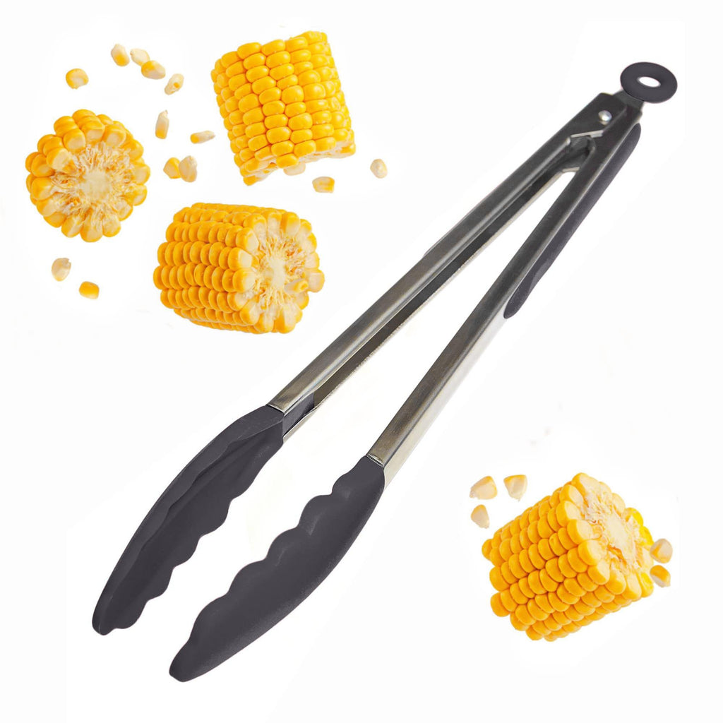 Starpack Get a Grip Silicone Kitchen Tongs (12 Inch) - LFGB Non Toxic, 600°F Heat Resistant, BPA-Free - Heavy-Duty Stainless Steel, Locking - Dishwasher Safe for Nonstick Cookware