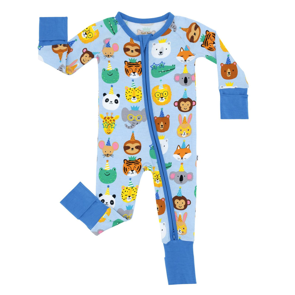 Little Sleepies Baby Pajamas, Blue Party Pals, Newborn