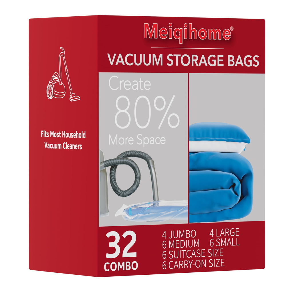 Vacuum Storage Bags, Small Space Saver Sealer Bags, Airtight Compression Bags for Clothes, Pillows, Comforters, Blankets, Beddings, Pack of 10