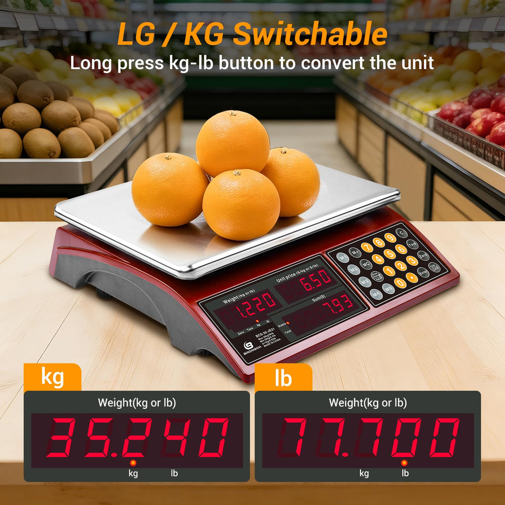 BROMECH 66lb Digital Commercial Kitchen Scale with Price Computing