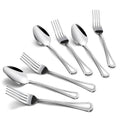 Gymdin 24 PCS Spoons and Forks Set, Food Grade Stainless Steel with Pearl Dot Design Handle Silverware Set, Mirror Polished Dishwasher Safe, Silverware Forks and Spoons for Home or Restaurant