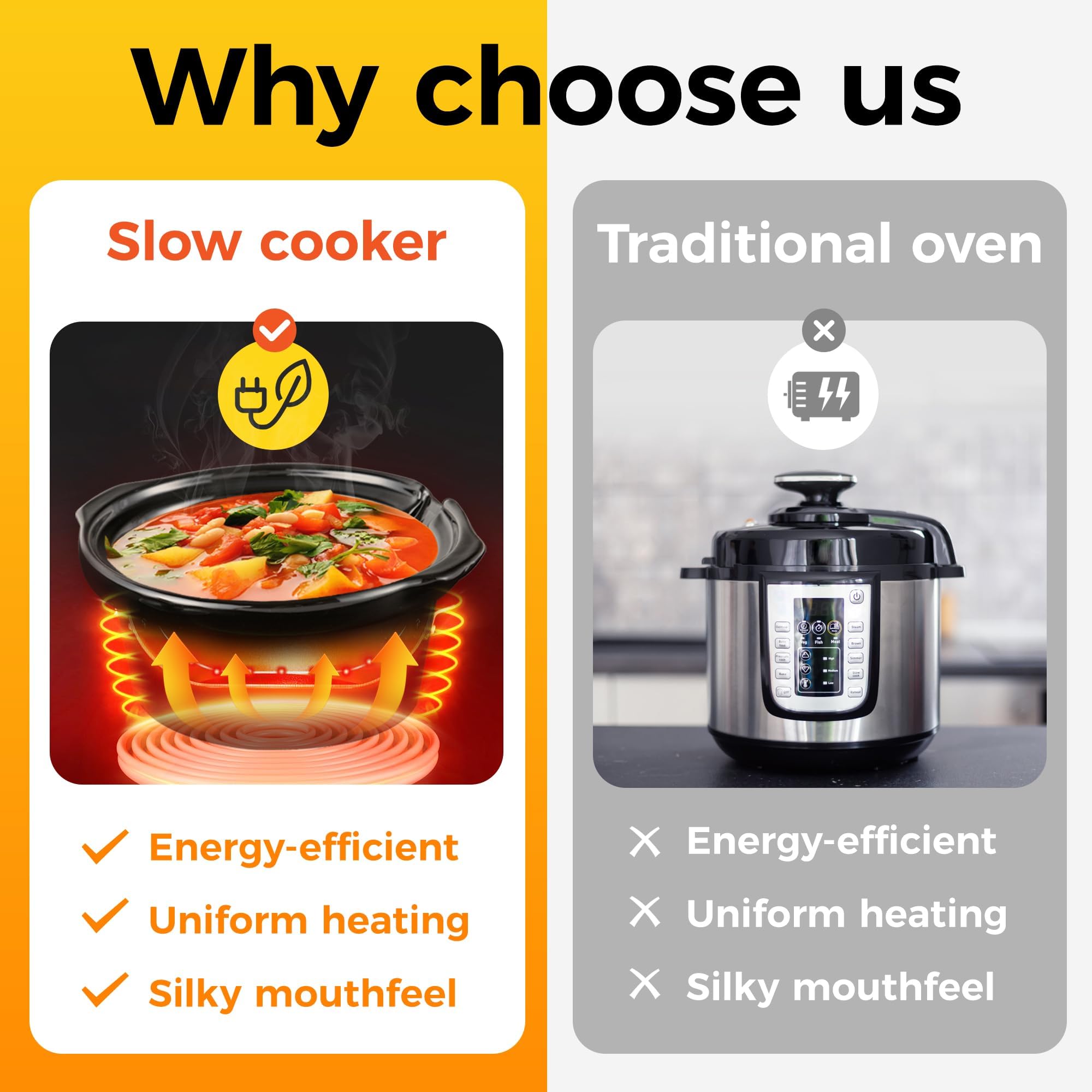 Sunvivi Double Slow Cooker,2 Pot Small Mini Crock Buffet Servers and Warmer,Dual Pot Oval Manual Slow Cooker with Adjustable Temp Removable Ceramic Pot,Stainless Steel, Total 2.5 Quarts Red