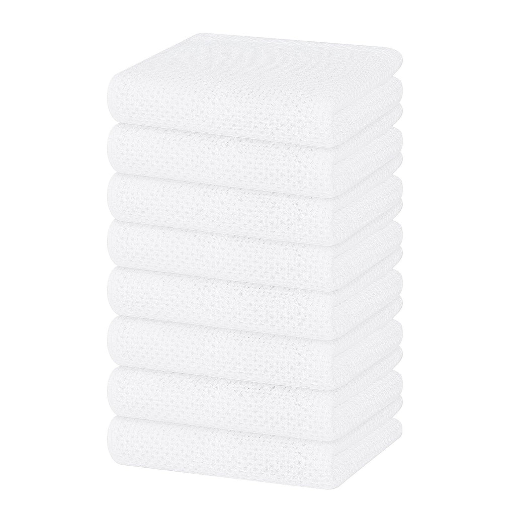 Homaxy 100% Cotton Waffle Weave Kitchen Dish Cloths, Ultra Soft Absorbent Quick Drying Dish Towels, 12 x 12 Inches — 12 x 12 - 12 Pack — 13 X 28 - 8 Pack