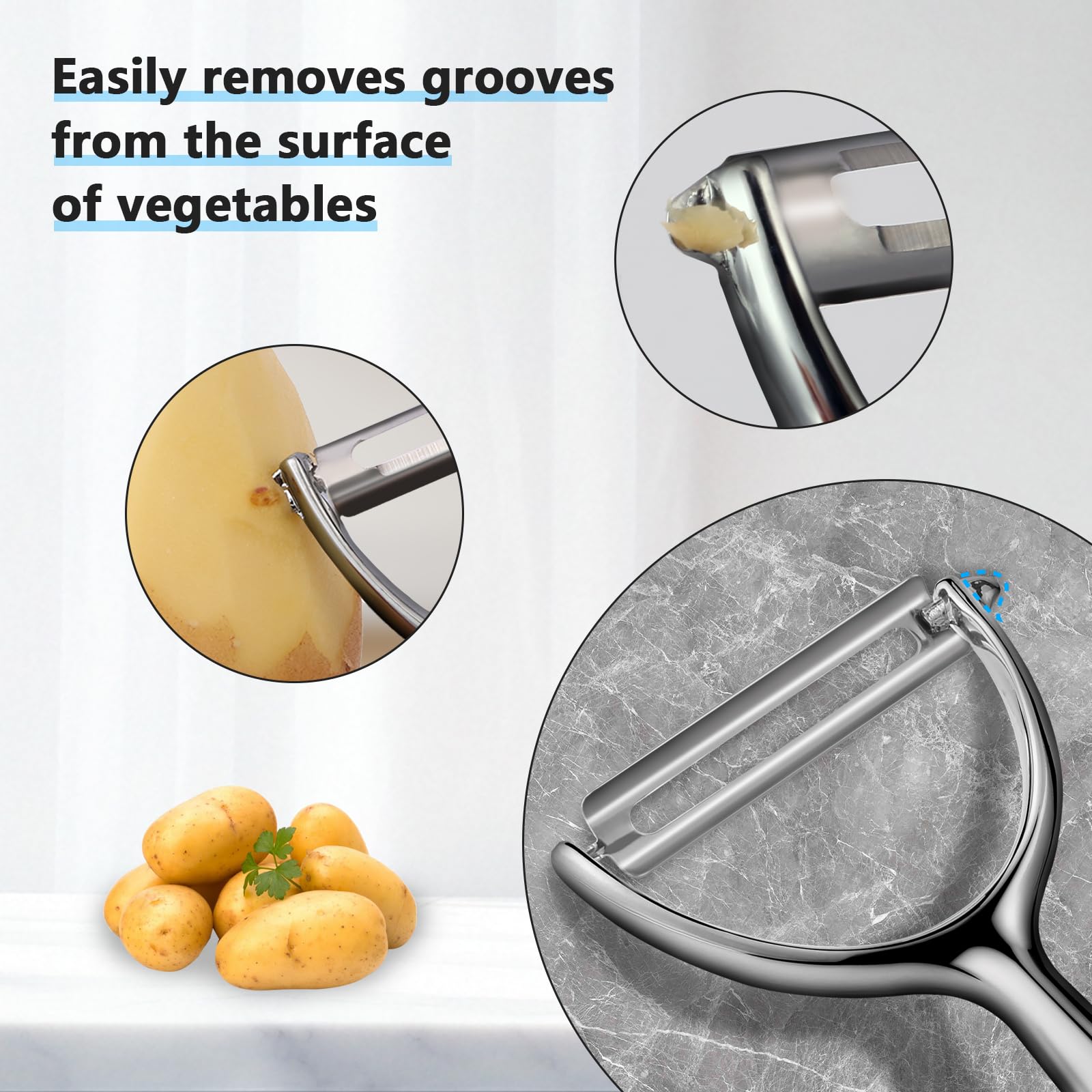 LIIGEMI Y Peeler, Sharp Blade for Potatoes & Cucumbers, Ergonomic Handle for Home Kitchen Use