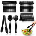 Mwellewm 36Pcs Plastic Serving Utensils Set, Disposable Spoons Tongs Forks
