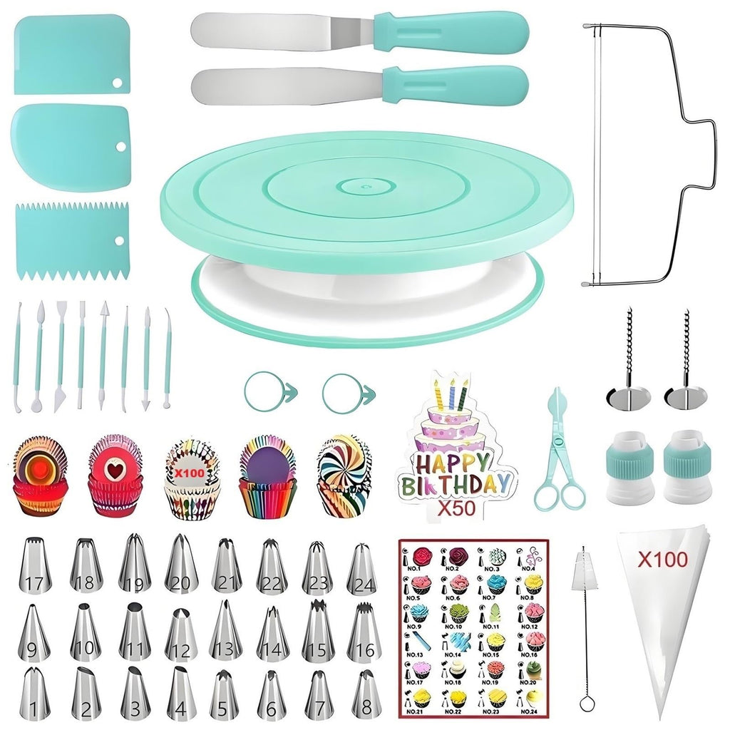 ANSLYQA Cake Decorating Kit, 298 Pcs Baking Tools (Pink)