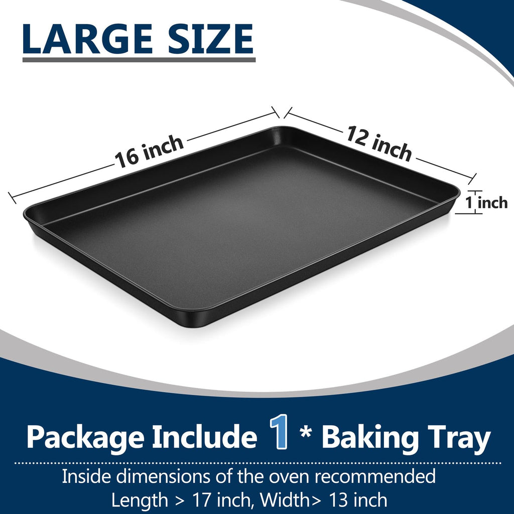 P&P CHEF Baking Cookie Sheet Pan, Carbon Steel Oven Tray, 16 Inch & 1PC