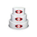 Fat Daddio's Anodized Aluminum 3-Tiered Round Cake Pan Set 3 Inch Depth, 4", 6", 8"
