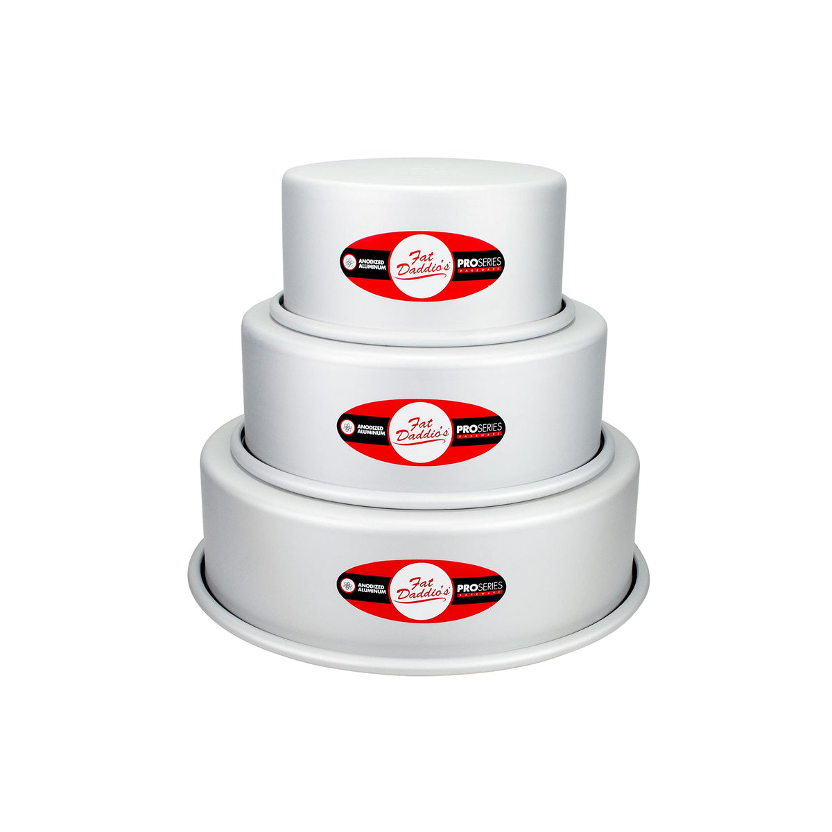 Fat Daddio's Anodized Aluminum Round Cake Pans, 2 Piece Set, 5 x 2 Inch