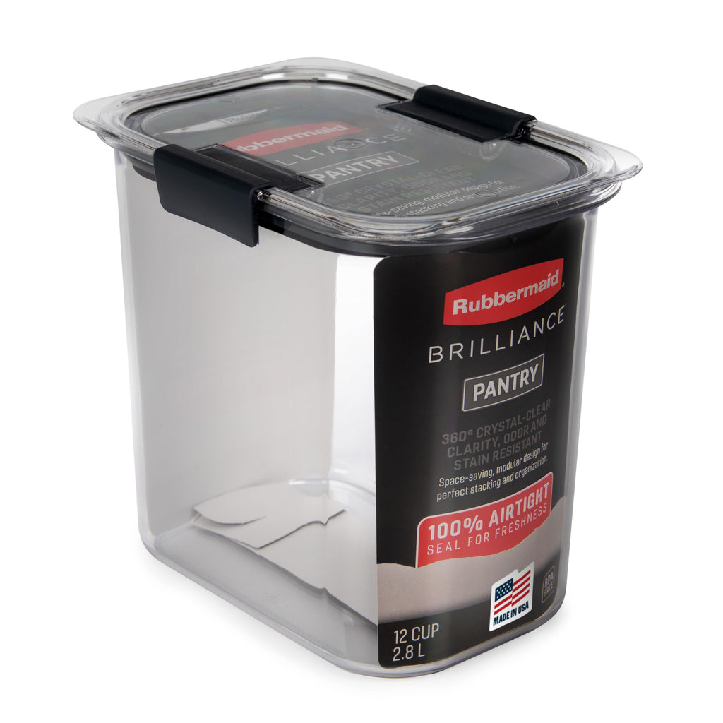 Rubbermaid Brilliance Pantry Food Storage Containers, Set of 4 (8 Pieces), BPA-Free, Clear, Airtight