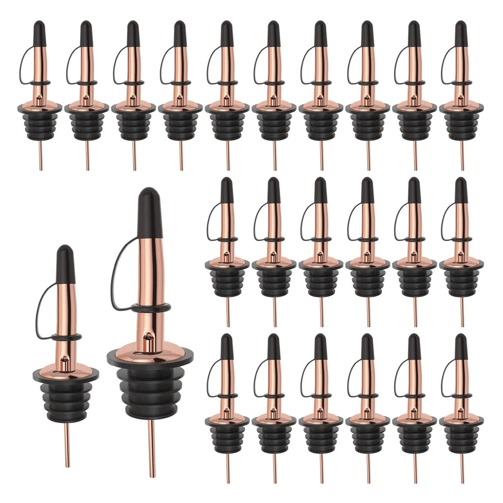 Pafusen 12 Pack Liquor Bottle Pourers, Liquor Pour Spout for Liquor Bottles, Stainless Steel Olive oil Dispenser Spout, Alcohol Pourer Spouts Dust Caps Long Covers, Sliver