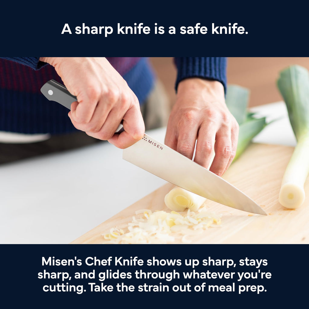 Misen 8 Inch Chef Knife, AUS-10 Japanese Stainless Steel - Gray
