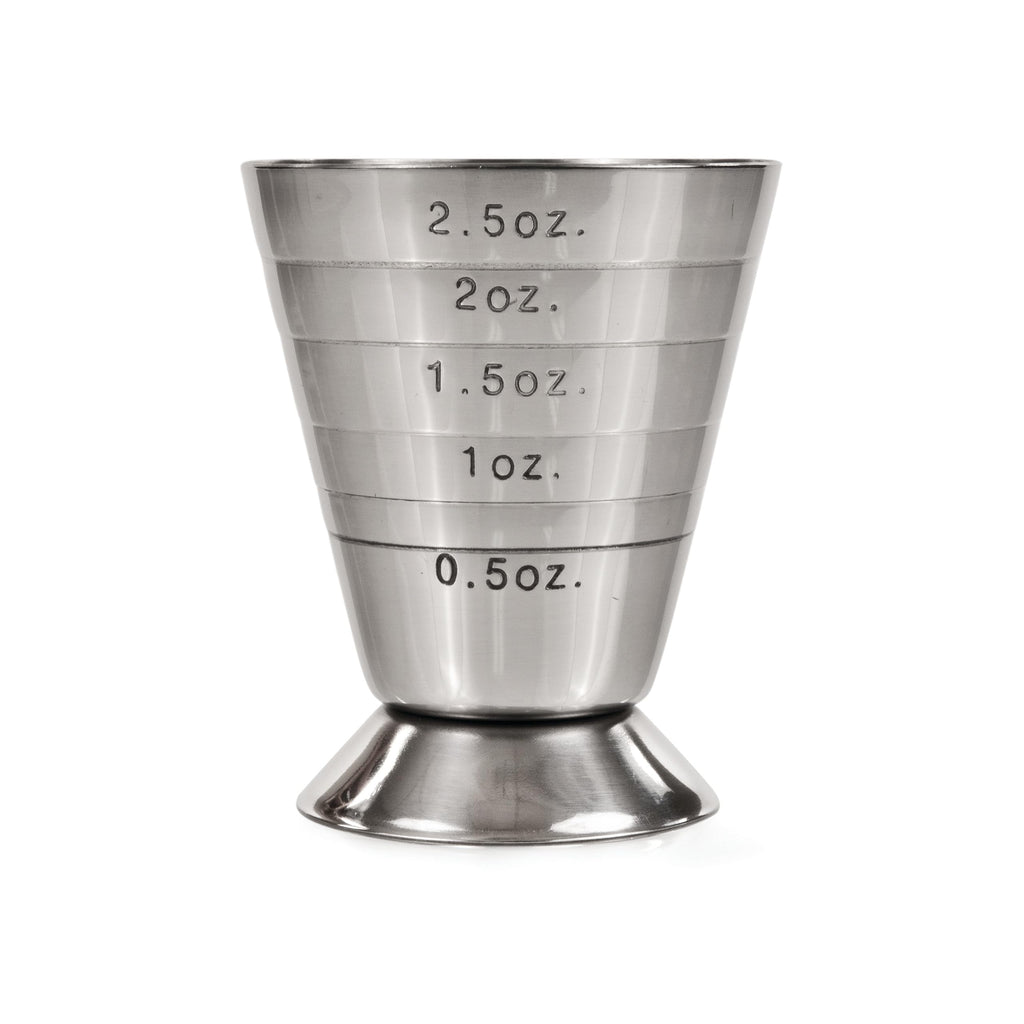 True Vista Stainless Steel Double Jigger for Bartending, Cocktail Measuring Jiggers for Margarita, Whiskey Sour, Bloody Mary, Mocktails and Other Drinks, Home Bar Accessories, 6 oz & 1 oz, Set of 1