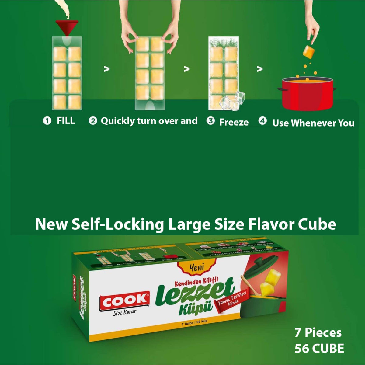 New Frozen Food Juice Bag, 2-Pack Value Bundle, Stackable Easy Removable, Large Size Ice Cube Tray & Self-locking Liquid Food Bag (Total 14 Bags 112 Cubes)