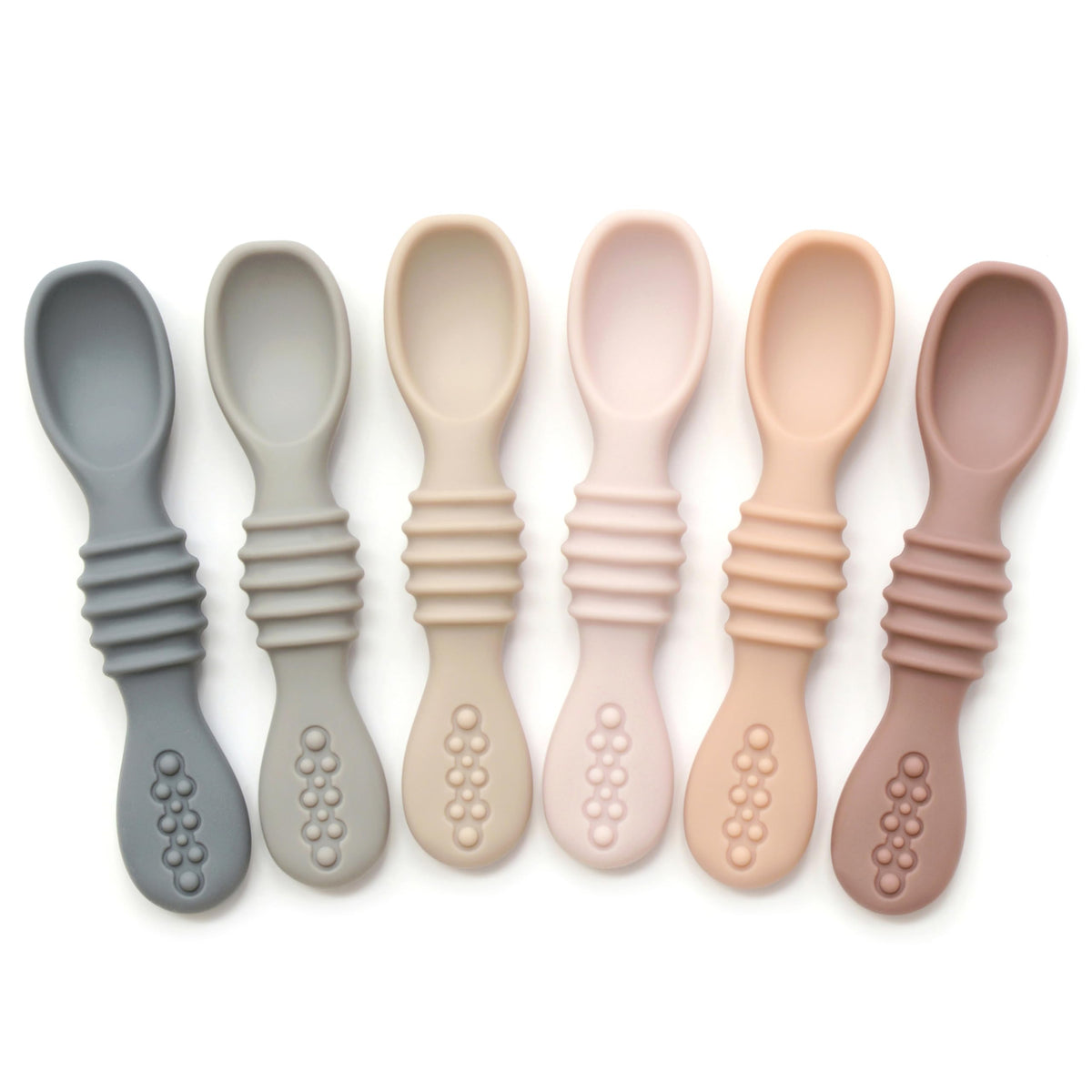 PrimaStella Silicone Chew Spoon Set for Babies and Toddlers | Safety Tested | BPA Free | Baby Spoon 6 Pack