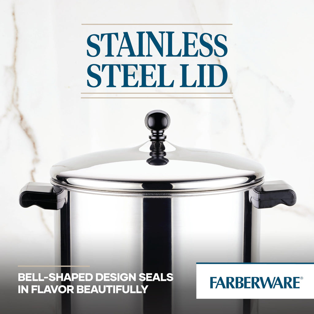Farberware Classic Series Stainless Steel Stock Pot with Lid, 8-Quart