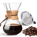 Yopinmall Pour Over Coffee Maker 20 OZ, 6 Cup Borosilicate Glass Drip Coffee Maker with Reusable Stainless Steel Filter and Cork Grip for Home Café 600 ML
