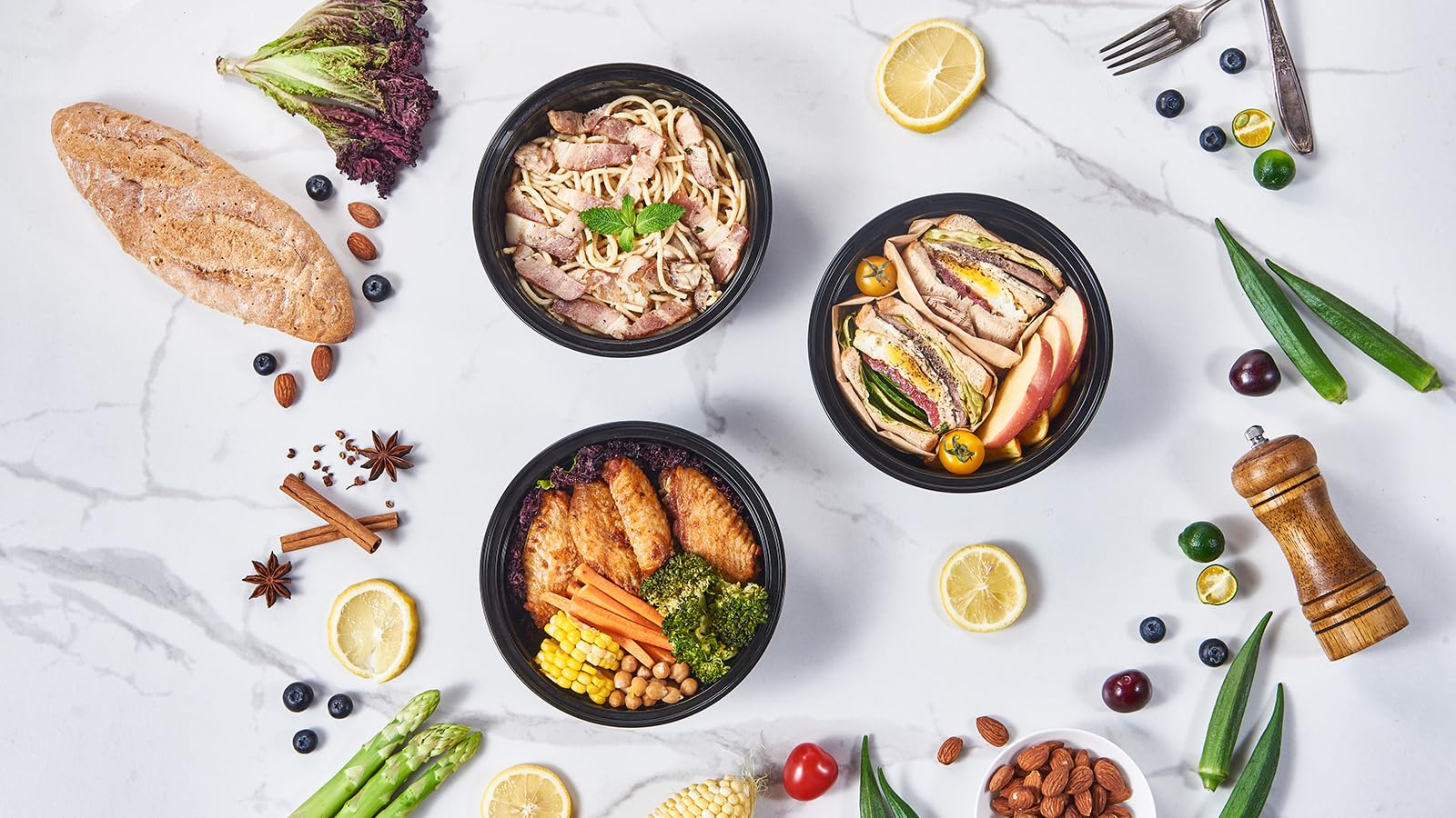 Jaluxing 32 oz 50 ct Round Meal Prep Containers with Lids Plastic Food Storage Lunch Plan To Go Box Disposable Take Out Bowls BPA Free Durable Stackable Microwave Freezer Safe (Formerly FULING)