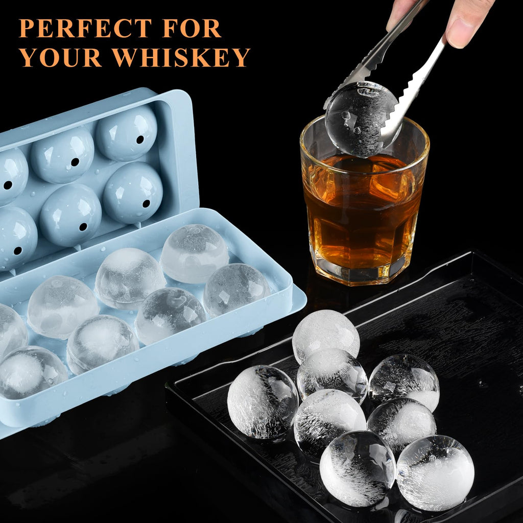 Aibirui 1.8" x 8 Ices,Round Ice Cube Mold,Round Ice Cube Trays for Freezer
