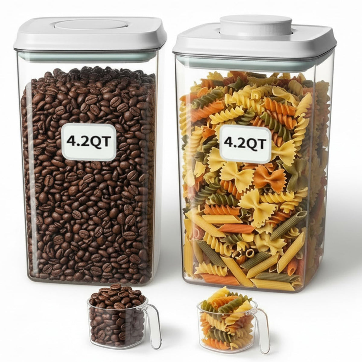 Melovom Pop Food Storage Containers Set Airtight Food Storage Containers with Pop Lids, Kitchen Pantry Organization and Storage, BPA Free, 2 x 2.8Qt