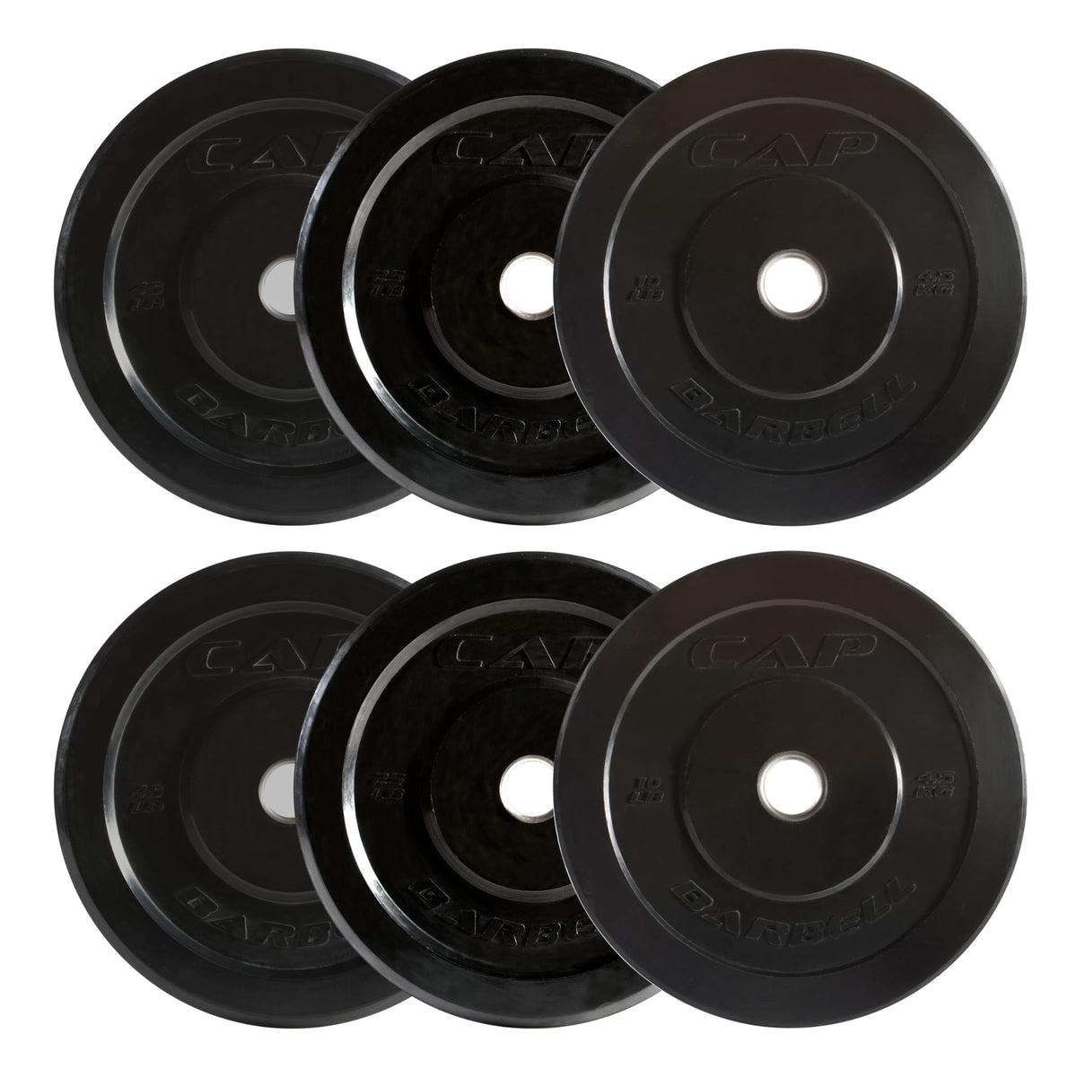 CAP 260lb Competition Olympic Bumper Plate Weight Set