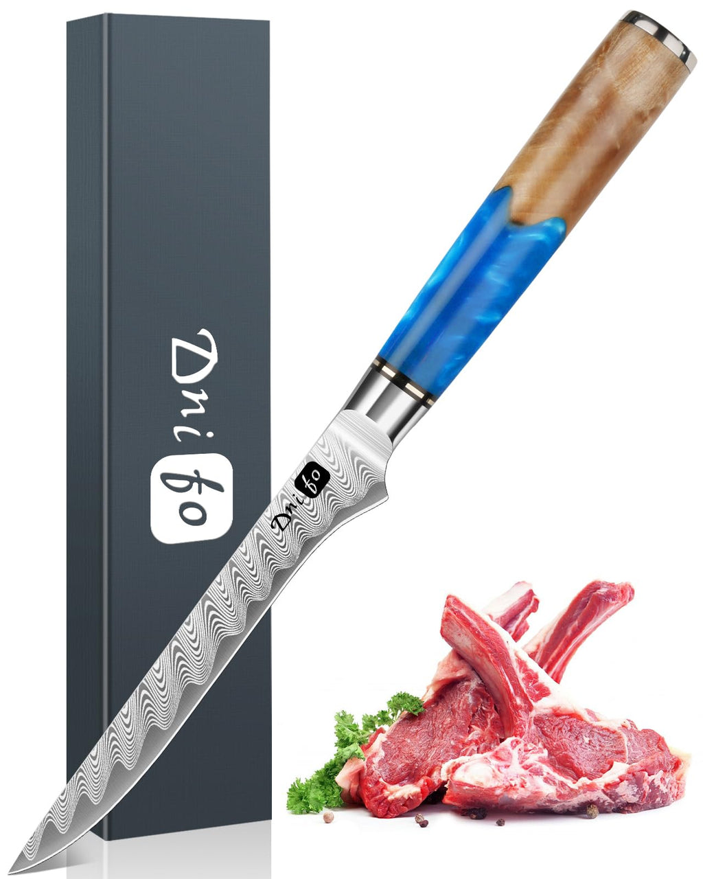 Dnifo Paring Knife 3.5 Inch, Japanese VG-10 Steel Damascus Knife