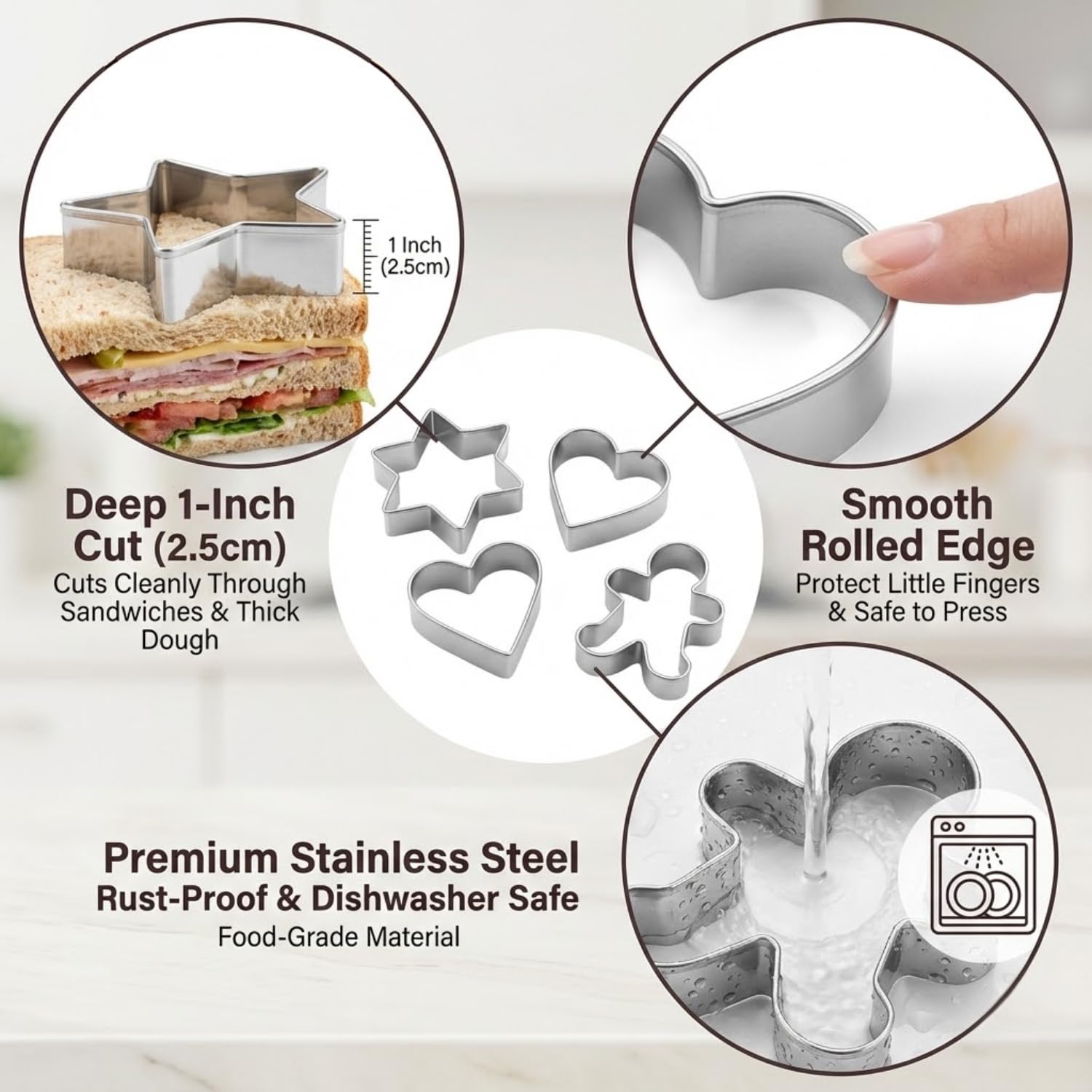 Auktosmn Large Number Cookie Cutter Set with Dough Scraper&Chopper-9 Piece-3.25 Inch-Number 0-8-Birthday Cookie Cutter Shape for Baking-Stainless Steel Kitchen Utensil