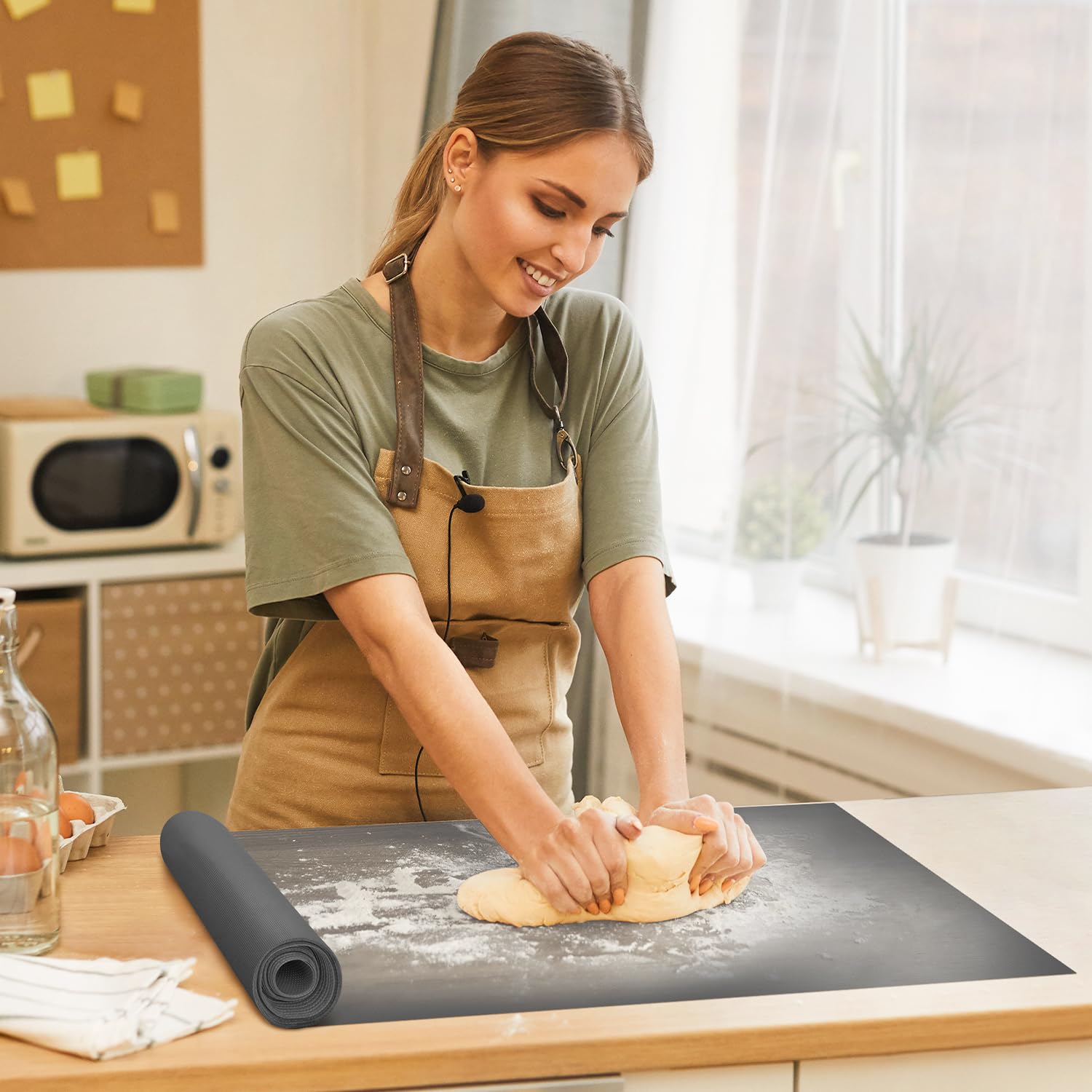 Silicone Baking Mat Roll- Cut To Size Silicone Mat - Reusable Baking Mat, Silicone Pastry Mats for Rolling Dough, Non Stick Food Grade Silicone Sub Mat Roll, Kitchen Counter Mat