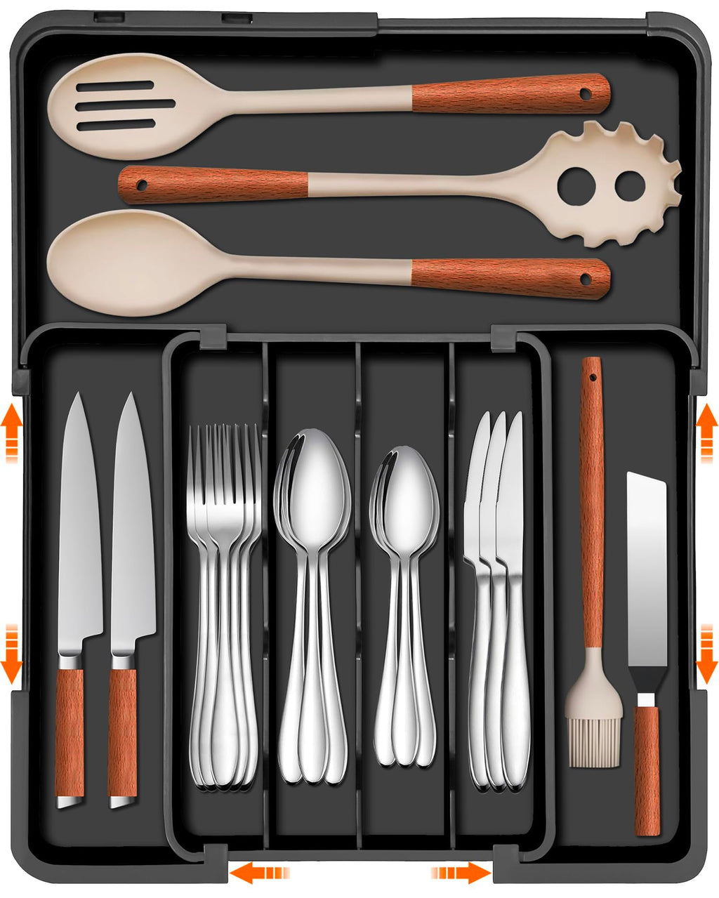 Spaclear Expandable Silverware Drawer Organizer, Utensil Tray for Kitchen