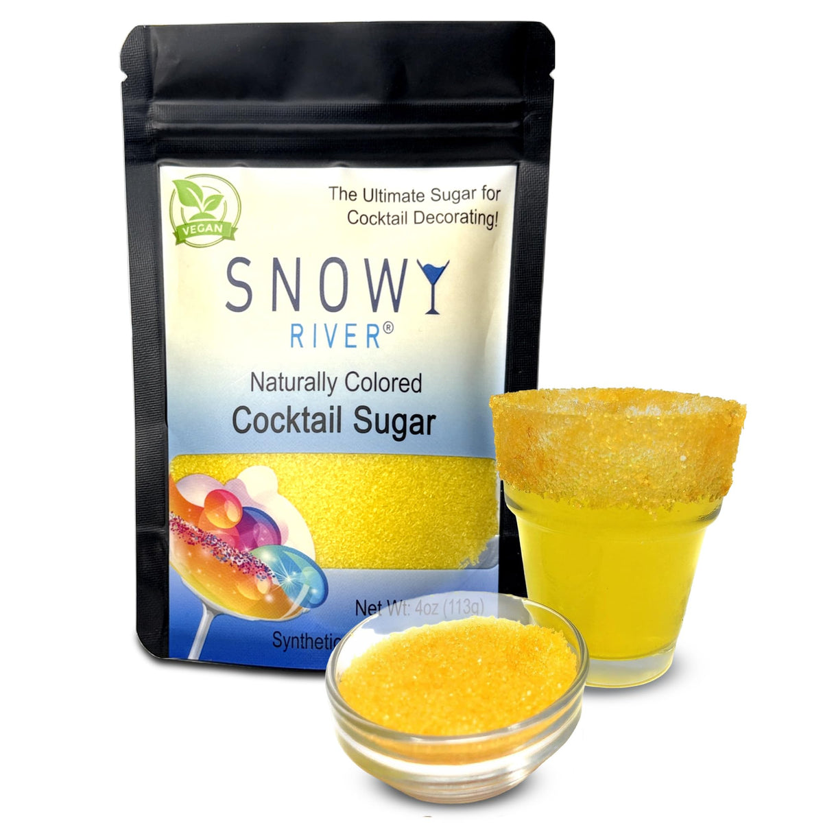 Snowy River Blue Dream, Cocktail & Margarita Sugar Rimmer - Vibrant Naturally Colored Sugar for Cocktail Rimming, Baking & Decorating, Medium Crystal - 80oz