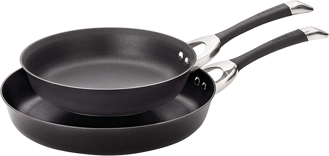 Circulon Symmetry Hard Anodized Nonstick Induction Frying Pan Twin Pack, 10-Inch and 12-Inch, Pan Sets for Cooking Nonstick