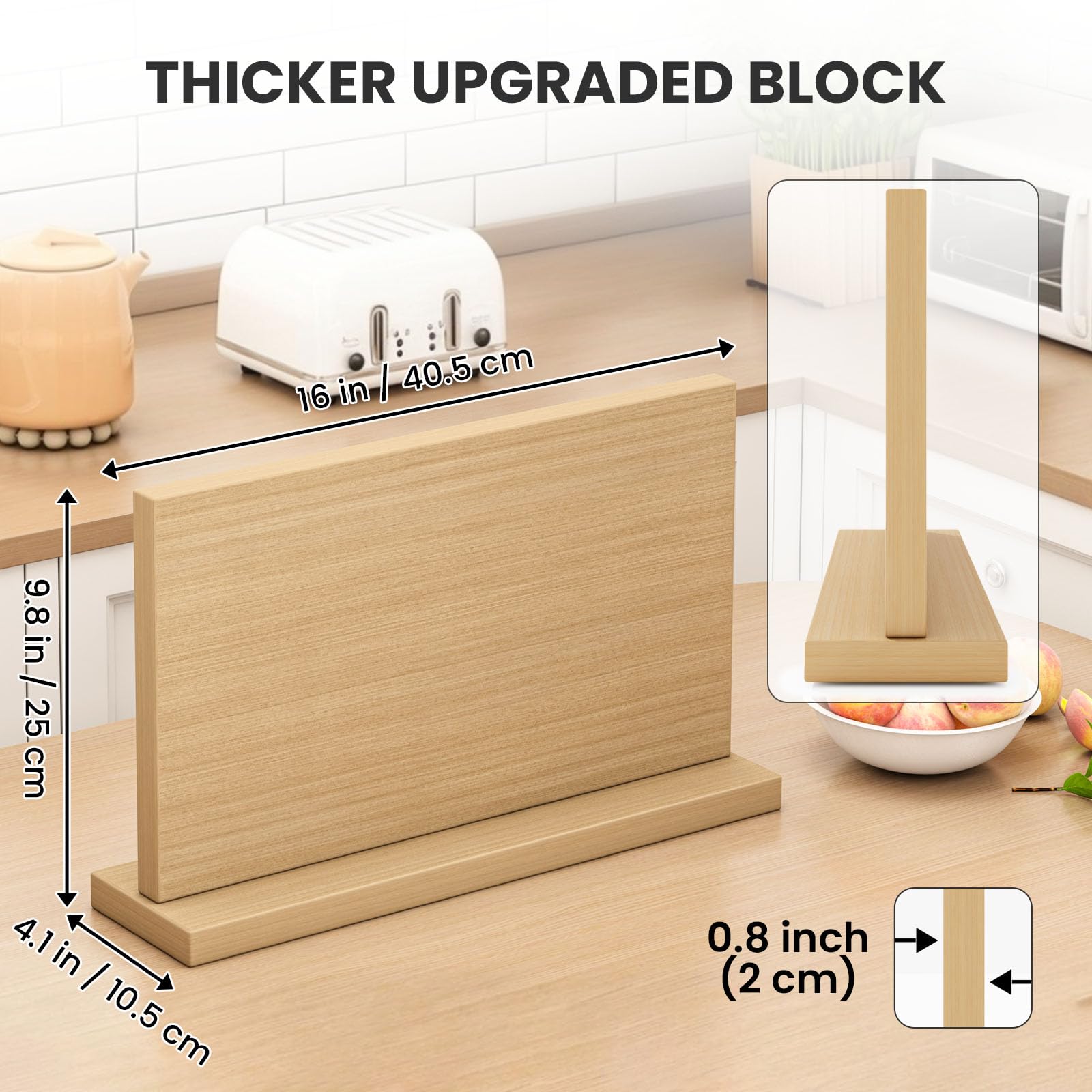 THMINS Large Magnetic Knife Holder, 16 x 9 Inch Magnetic Knife Block