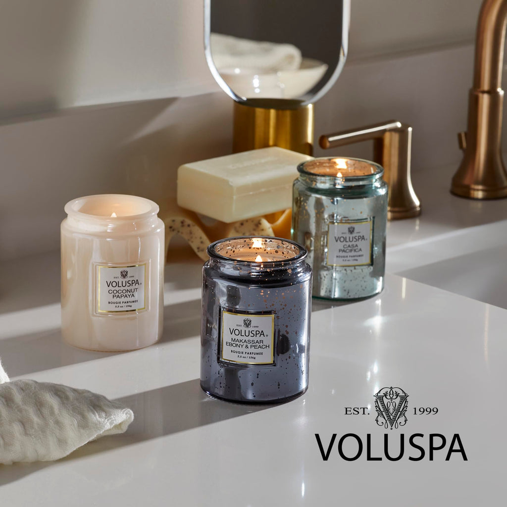 Voluspa Rose Otto, Large Candle Jar, 18 Ounce, 100 Hour Burn Time, Coconut Wax for Clean Burning, Handcrafted in the USA