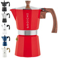 GROSCHE Milano Stovetop Espresso Maker Moka Pot 9 espresso Cup 15.2 oz Red