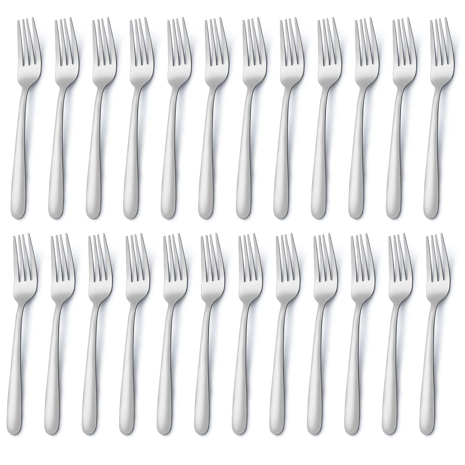 Pleafind 24-Pcs Dinner Forks, 7.1 Inch Forks Silverware, Silverware Forks, Stainless Steel Forks, Mirror Polished Forks Silverware Set, Forks Use for Home, Kitchen or Restaurant, Dishwasher Safe