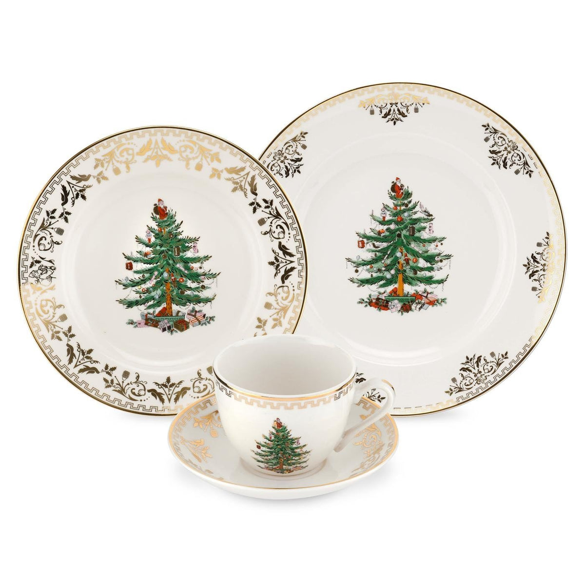 Spode Christmas Tree Gold Napkin Rings - Gold, Set of 4