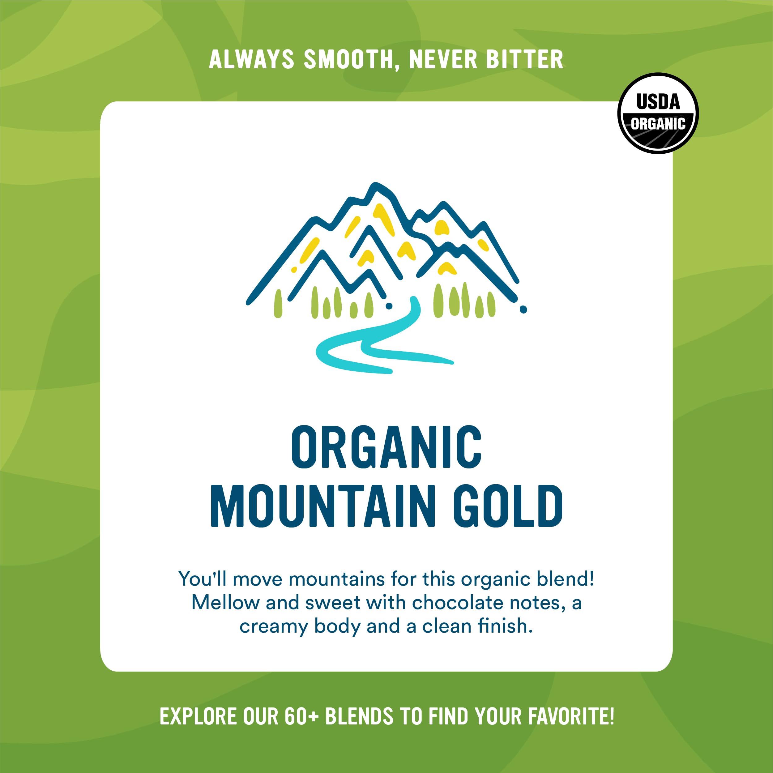 Cameron's Coffee Roasted Whole Bean Coffee, Organic Mountain Gold, 28 Ounce