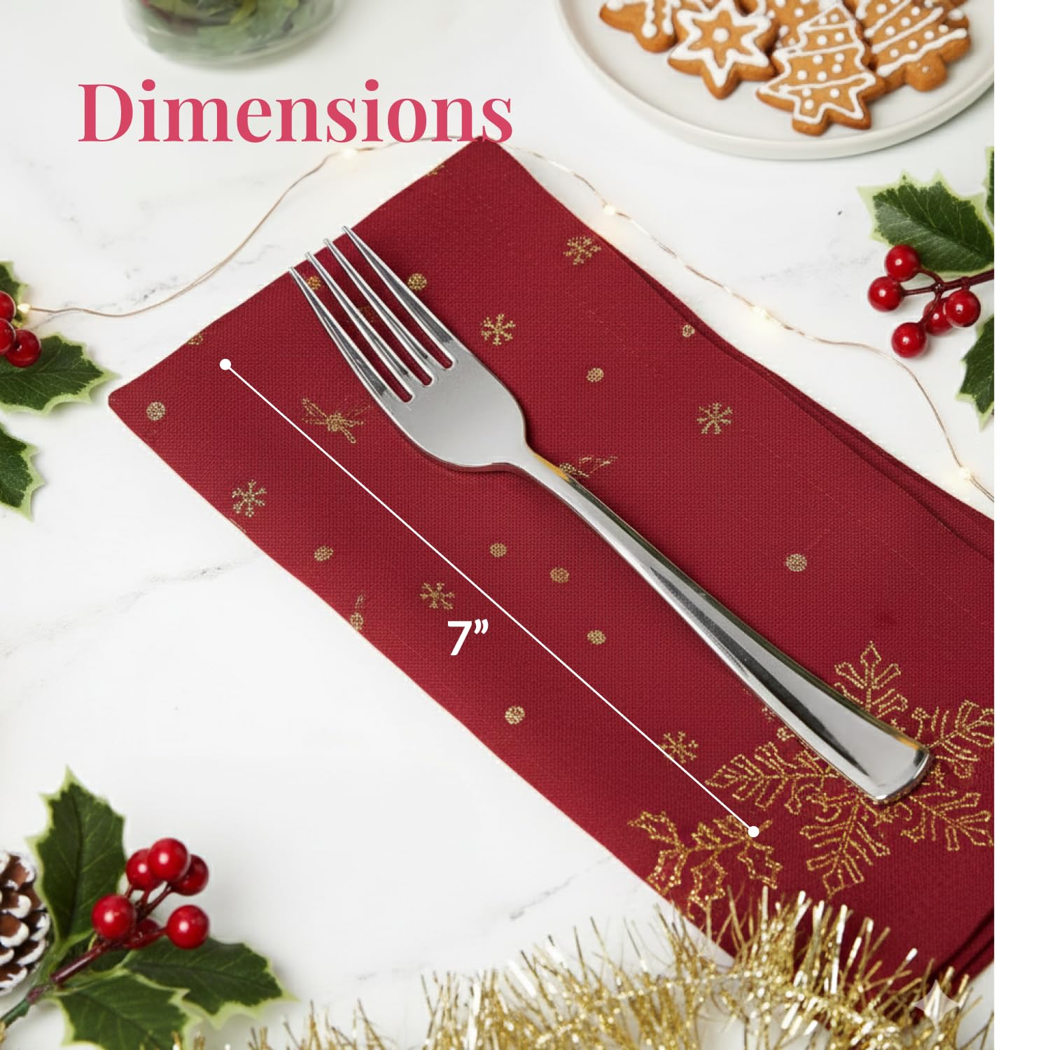 Prestee 300 Count Plastic Forks - 7 Inch Heavy Duty Disposable Silverware - Bulk Fancy Silver Fork Set for Table Decor - Durable Plastic Silverware for Parties, Events and Christmas Holidays