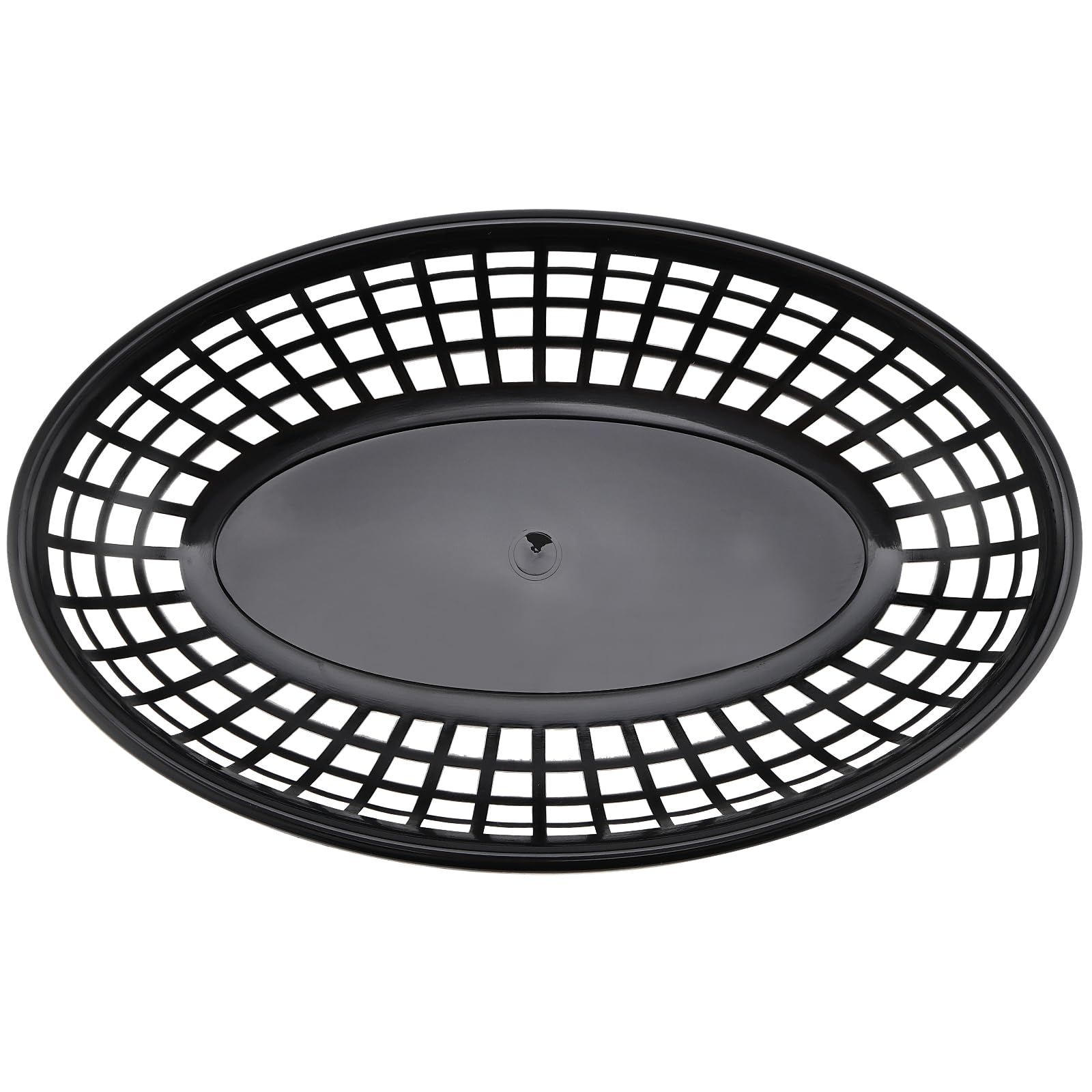 HEIHAK 60 Pack 9x5.7x1.6 Inch Black Plastic Fast Food Baskets, Restaurant Serving Basket, Oval Fast Food Serving Baskets for Picnic, Chicken, Burgers and Fries