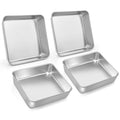 LIANYU 3 Pack 8 x 8 Inch Square Baking Cake Pan, Stainless Steel Cake Molds